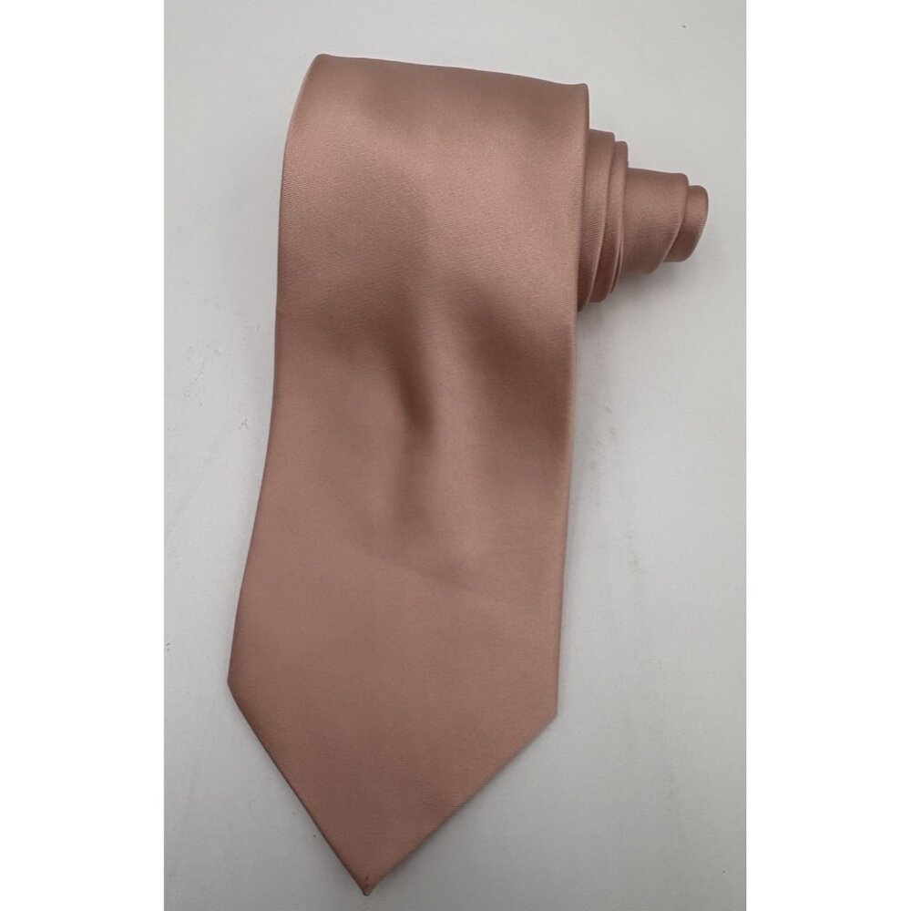 Borroni Pink Necktie 100% Silk Solid Tie Handmade Luxury Comfort